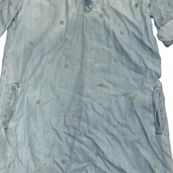 Cloth and Stone Blue Jean Dress with metallic dots. - Picture 8 of 13